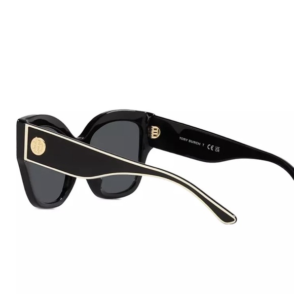 Tory Burch Accessories - Tory Burch Sunglasses TY 7184 U 192987 Black With Ivory Piping